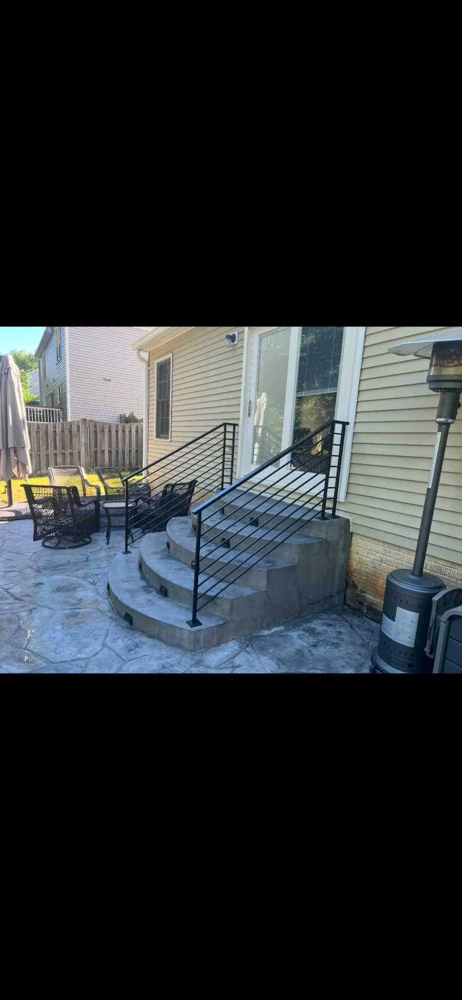 Contemporary Horizontal Metal Patio Railing