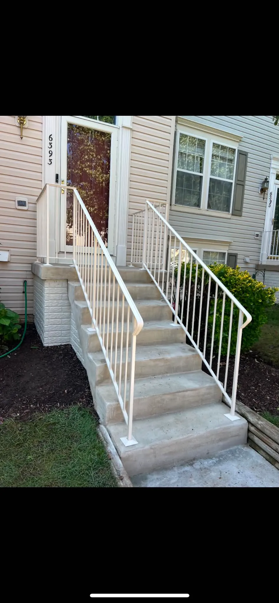 White Wrought Iron Townhouse Stair Railing